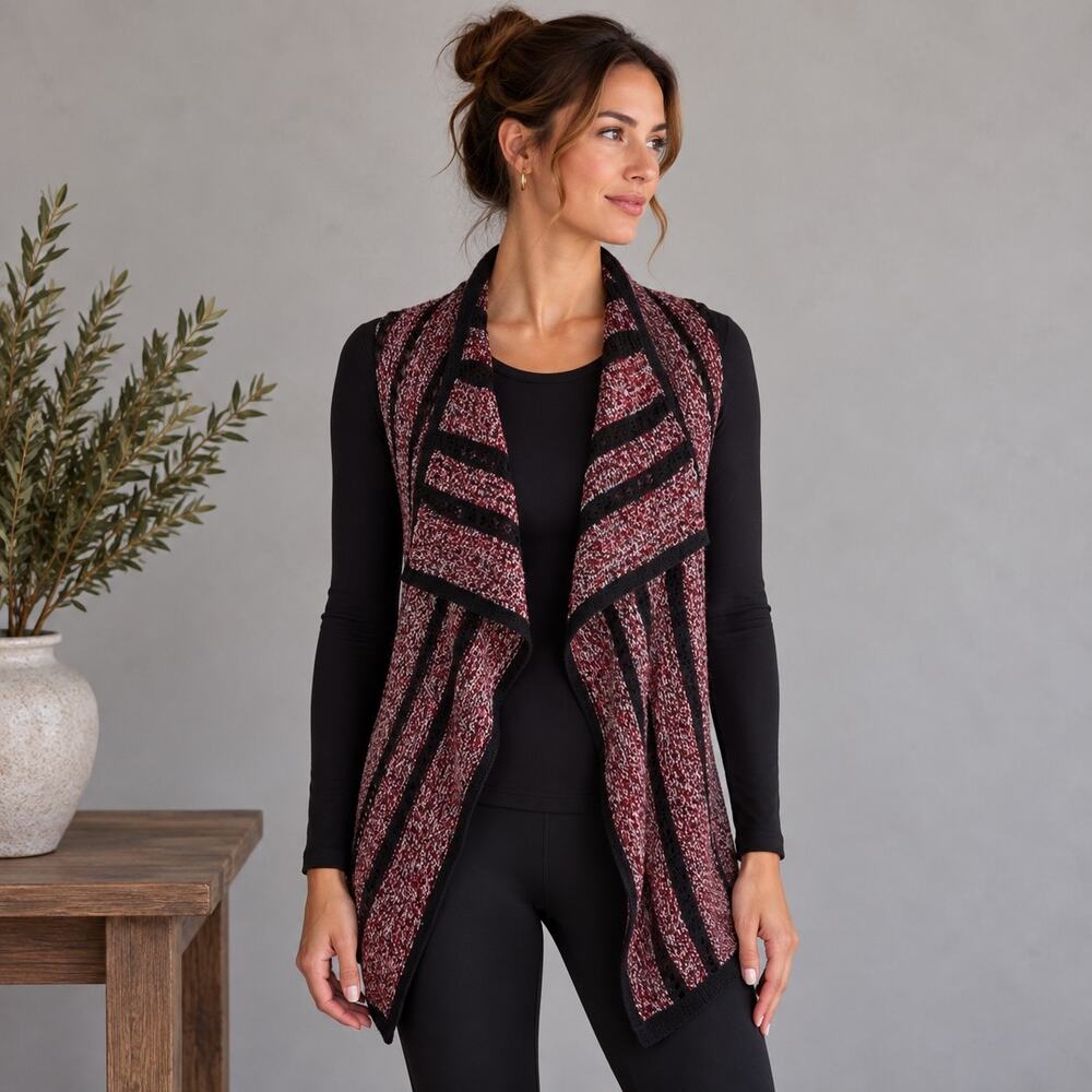 Lucky Brand Navy Red Stripe Sweater Vest Small